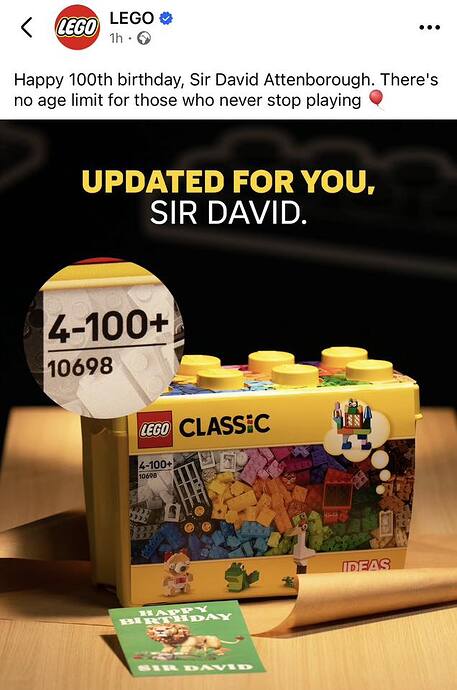 Yes Lego for David Attenboroguh